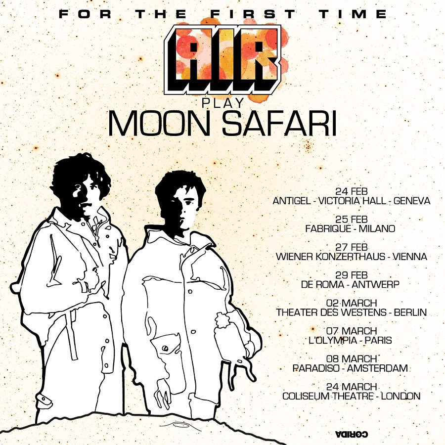 Air to perform "Moon Safari" at the Olympia in Paris in March 2024