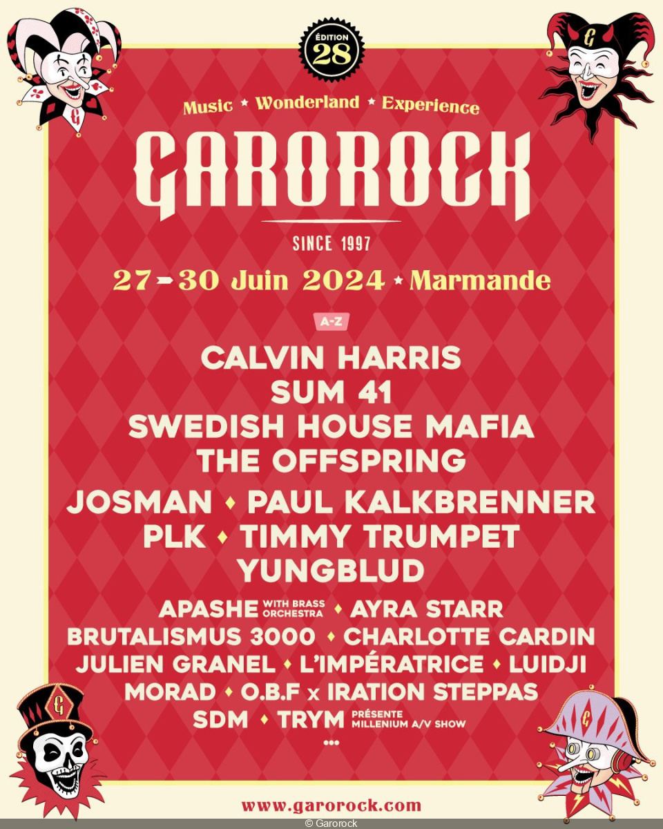 Garorock 2024 Festival in Marmande Sum 41, Calvin Harris, The