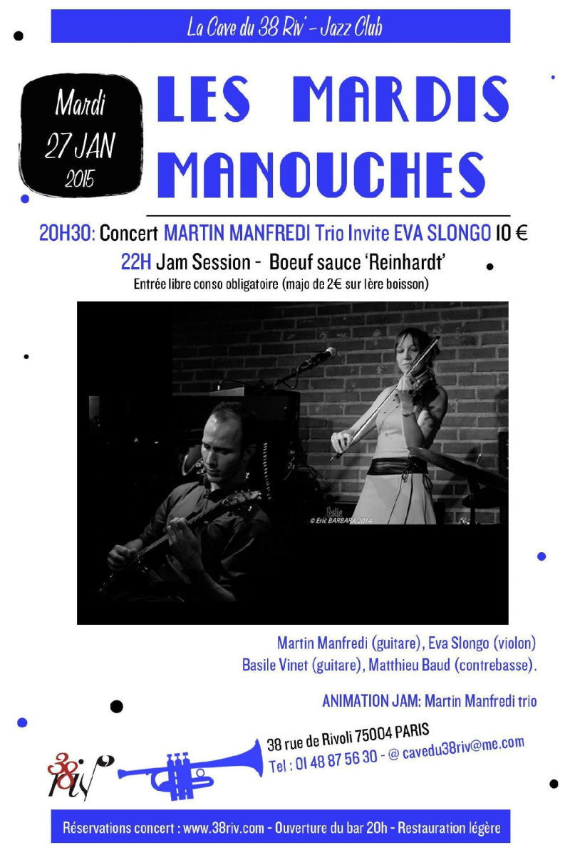Martin Manfredi Trio Invite Eva Slongo @La Cave du 38 Riv'