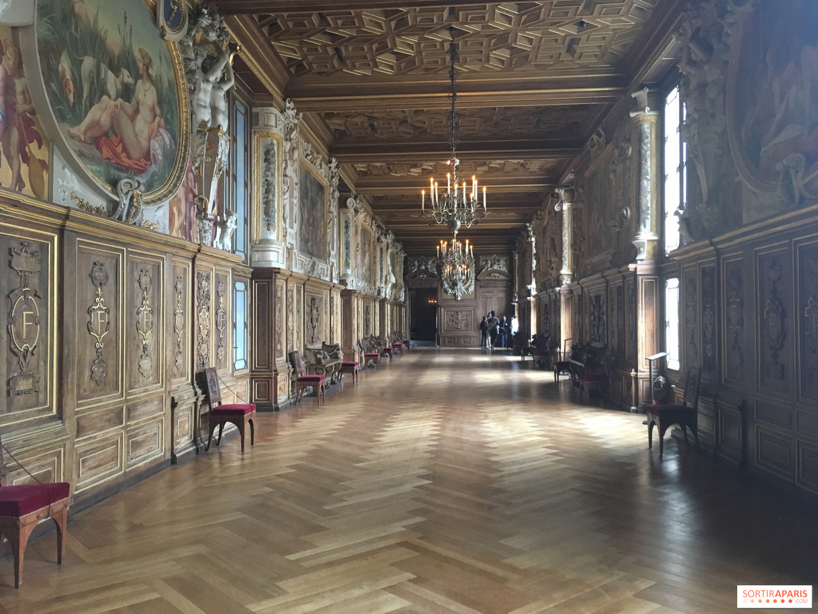 Fontainebleau, France, March 30, 2017: Room Interior in Palace