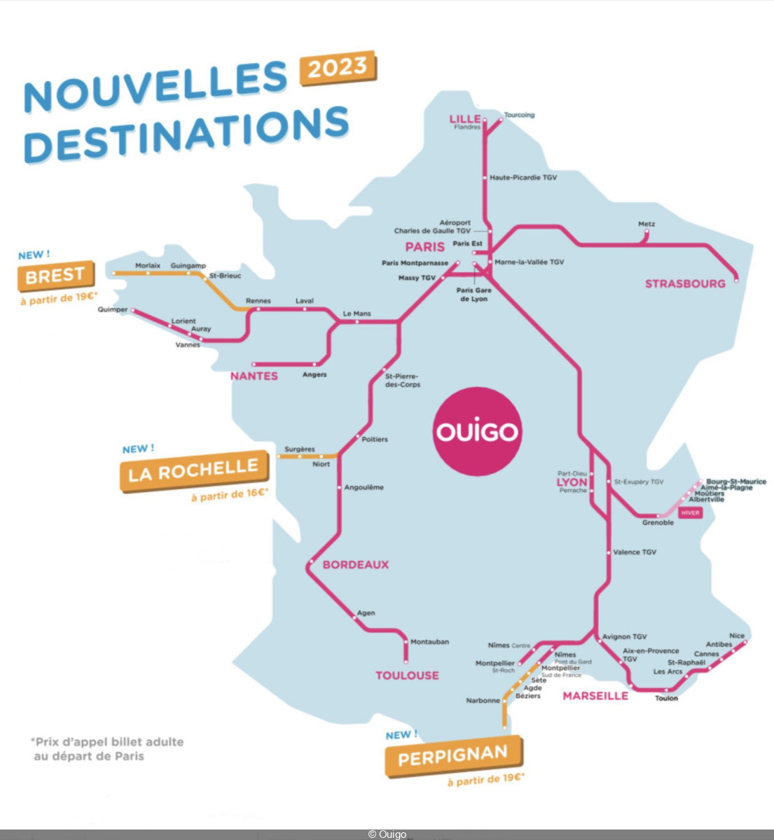 SNCF : de nouvelles destinations ouvertes à moindre prix avec Ouigo