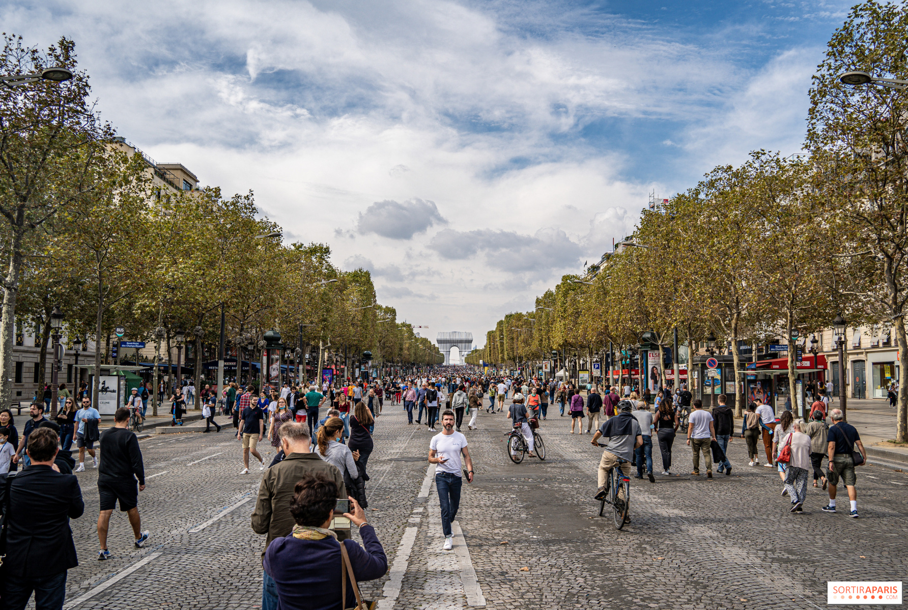 The Champs-Elysées reserved for pedestrians on Sunday, November 5, 2023 